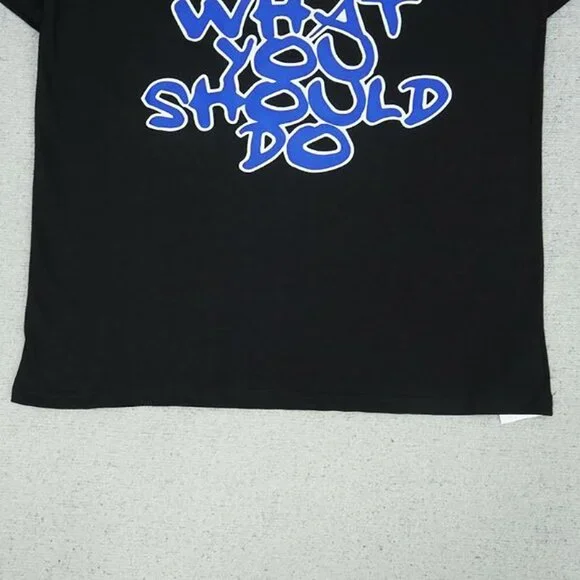 Always Black Graffiti Slogan Short Sleeve T Shirt